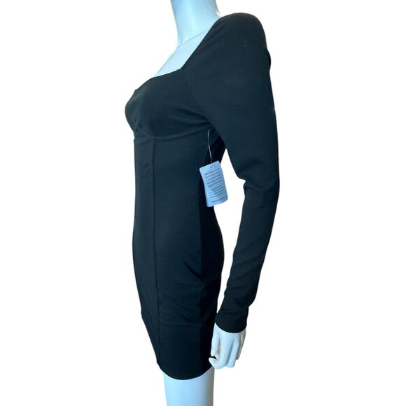 New ~ LUSH NORDSTROM ~ Women's Black Long Sleeve Corset Bust Mini Dress Size M - Picture 4 of 6